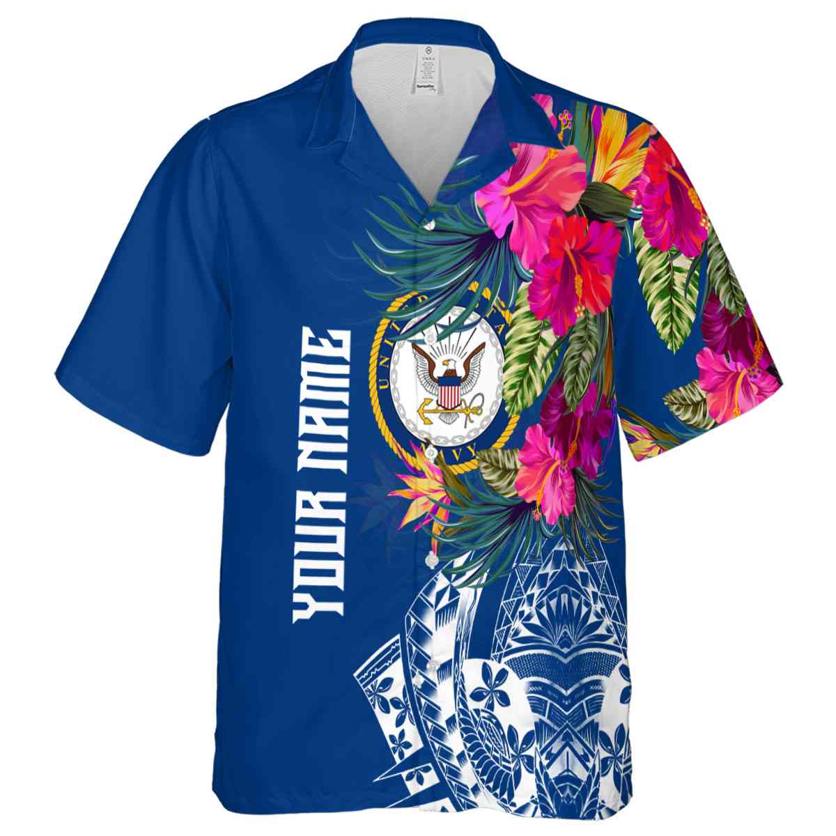 Personalized US Navy Polynesian Flowers Hawaiian Shirt Fashion forward Personalized US Navy Polynesian Flowers Hawaiian Shirt Fashion forward
