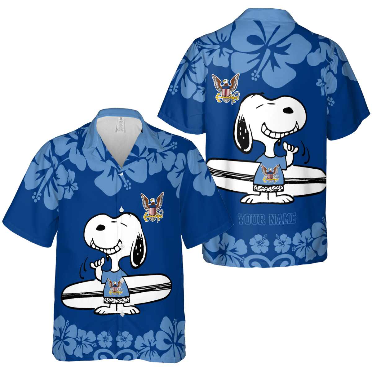 Personalized US Navy Surfing Snoopy Hawaiian Shirt Premium grade Personalized US Navy Surfing Snoopy Hawaiian Shirt Premium grade