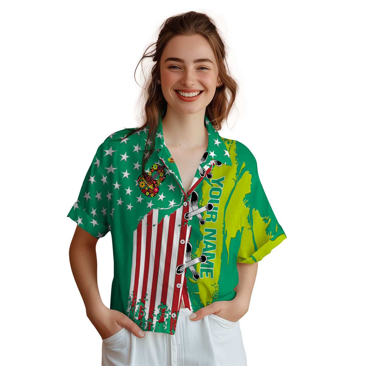 Personalized Ukulele Flag Stitches Hawaiian Shirt Top rated Personalized Ukulele Flag Stitches Hawaiian Shirt Top rated