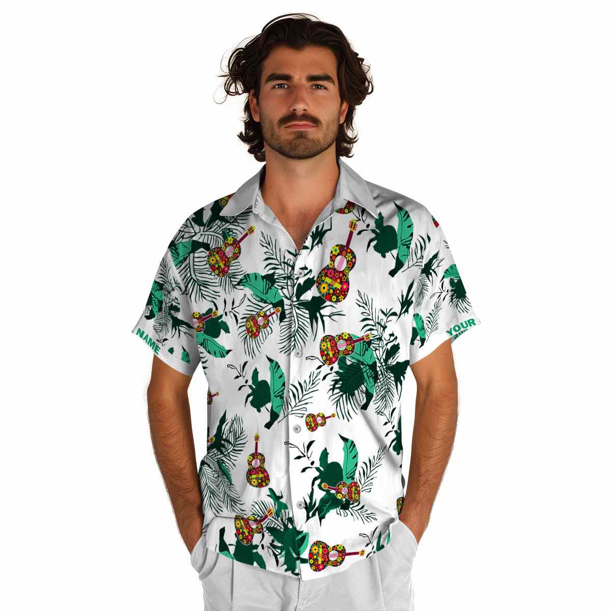 Personalized Ukulele Leafy Accents Hawaiian Shirt New Arrival Personalized Ukulele Leafy Accents Hawaiian Shirt New Arrival