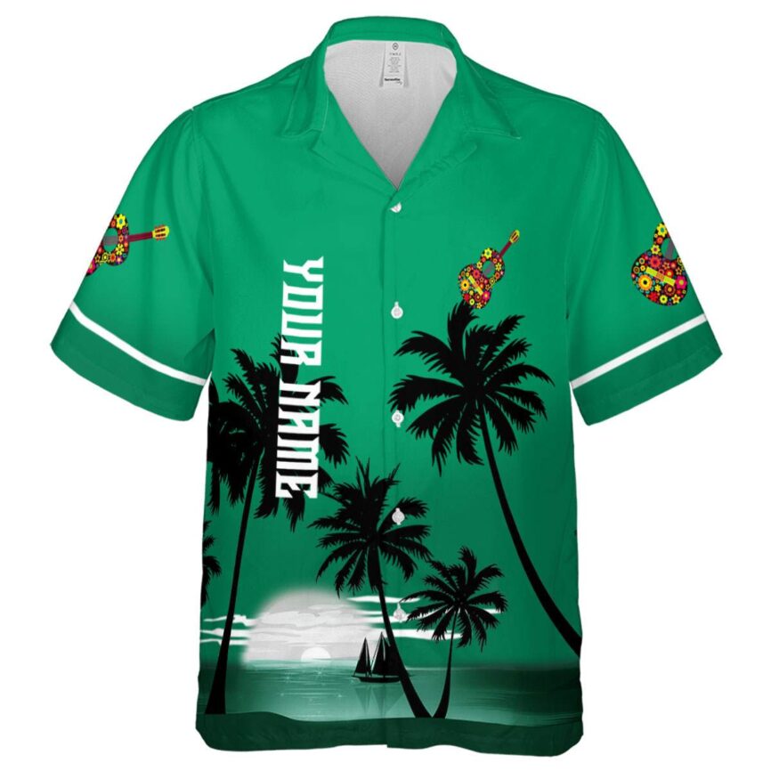 Personalized Ukulele Ocean Sunset Hawaiian Shirt Fashion forward