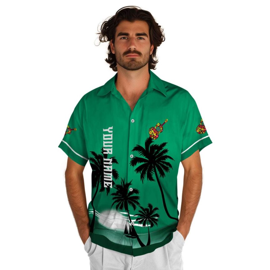 Personalized Ukulele Ocean Sunset Hawaiian Shirt New Arrival