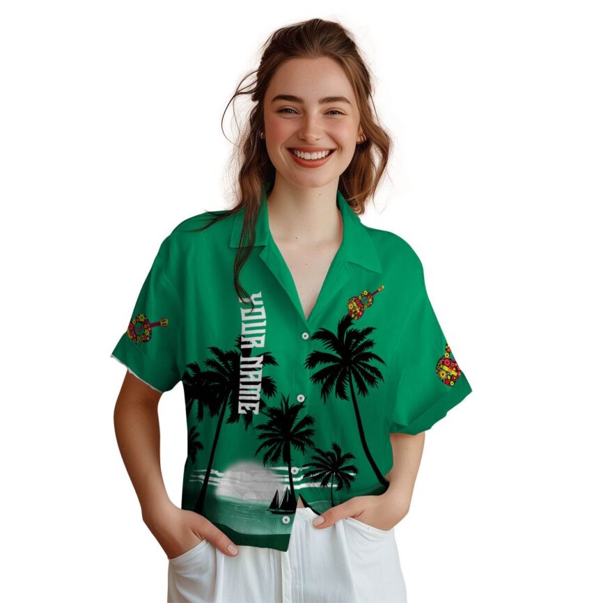 Personalized Ukulele Ocean Sunset Hawaiian Shirt Top rated