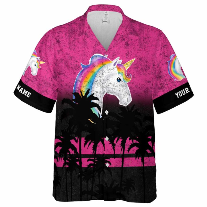 Personalized Unicorn Sunset Gradient Hawaiian Shirt Fashion forward