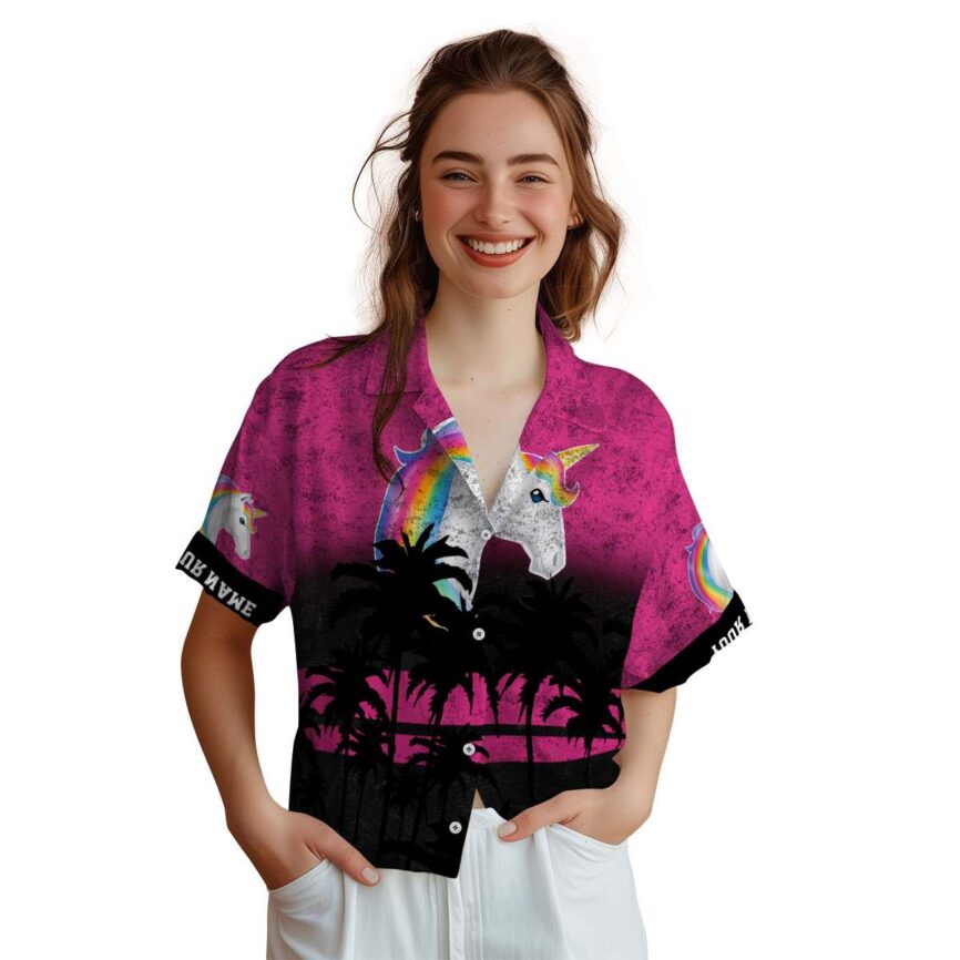 Personalized Unicorn Sunset Gradient Hawaiian Shirt Top rated