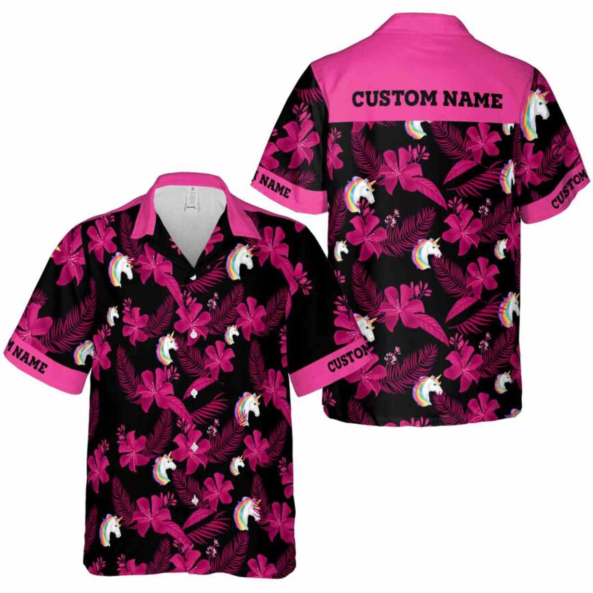 Personalized Unicorn Tropical Flower Hawaiian Shirt Premium grade