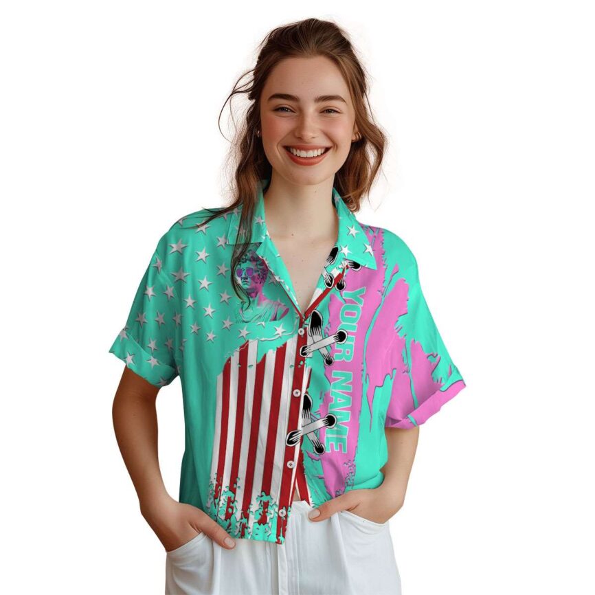 Personalized Vaporwave Flag Stitches Hawaiian Shirt Top rated