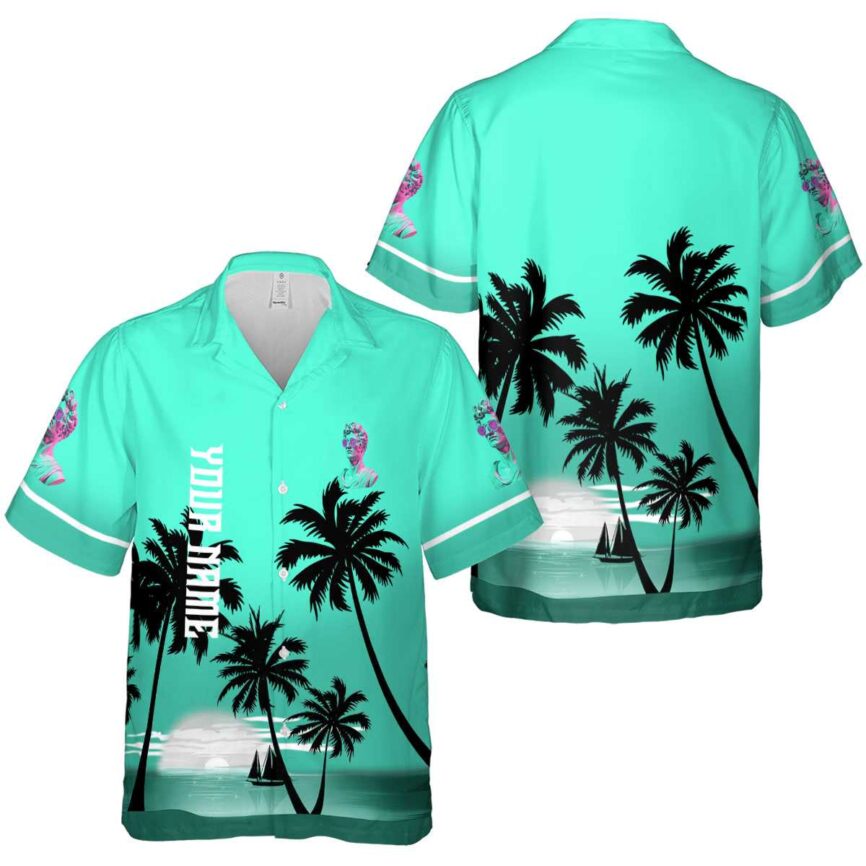 Personalized Vaporwave Ocean Sunset Hawaiian Shirt Premium grade