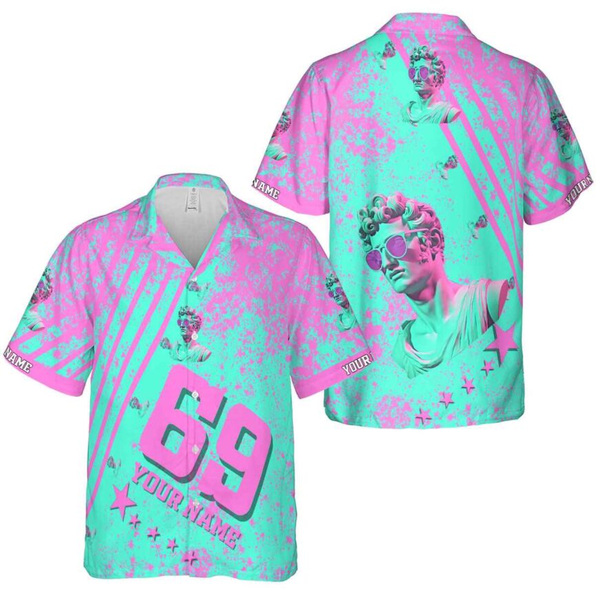 Personalized Vaporwave Stripe Burst Hawaiian Shirt Premium grade