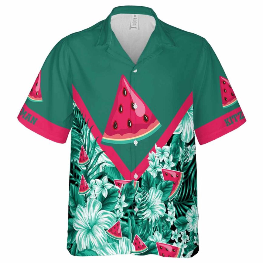 Personalized Watermelon Bold Floral Number Hawaiian Shirt Fashion forward