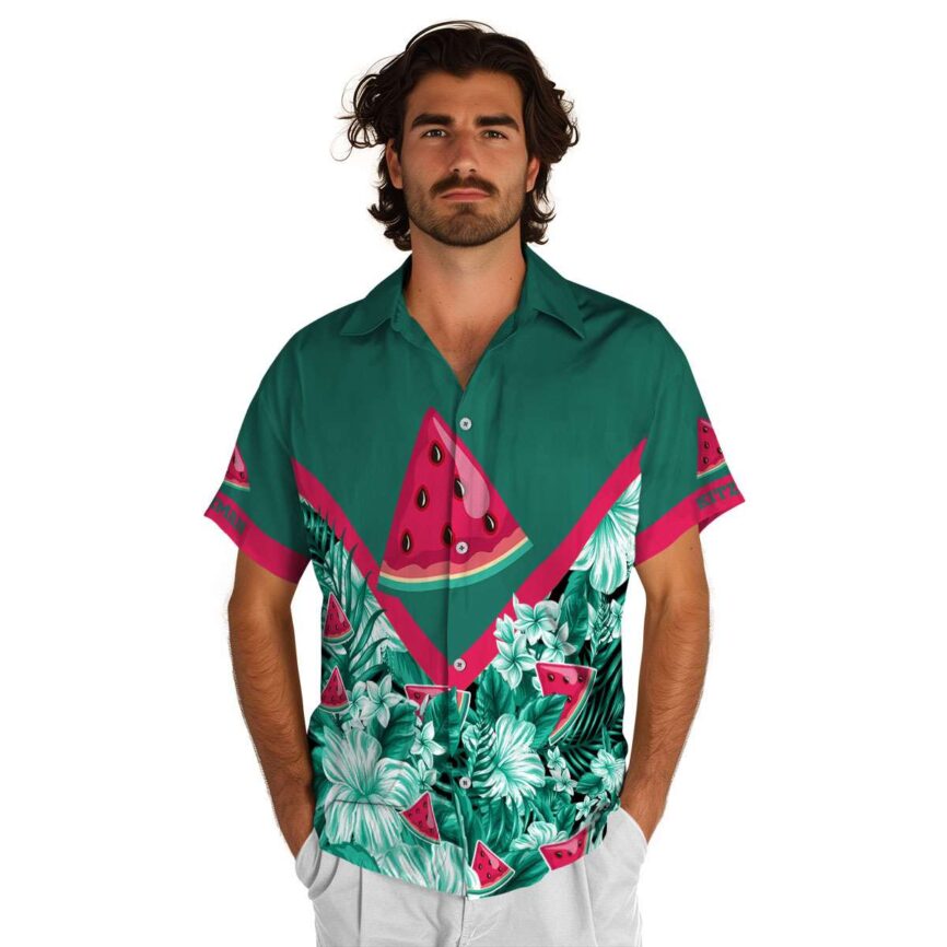 Personalized Watermelon Bold Floral Number Hawaiian Shirt New Arrival