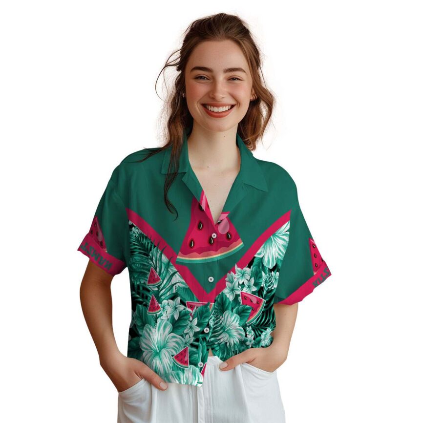 Personalized Watermelon Bold Floral Number Hawaiian Shirt Top rated