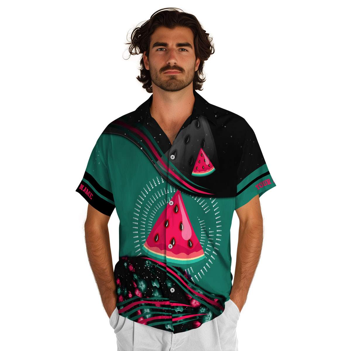 Personalized Watermelon Dynamic Swirl Hawaiian Shirt New Arrival Personalized Watermelon Dynamic Swirl Hawaiian Shirt New Arrival