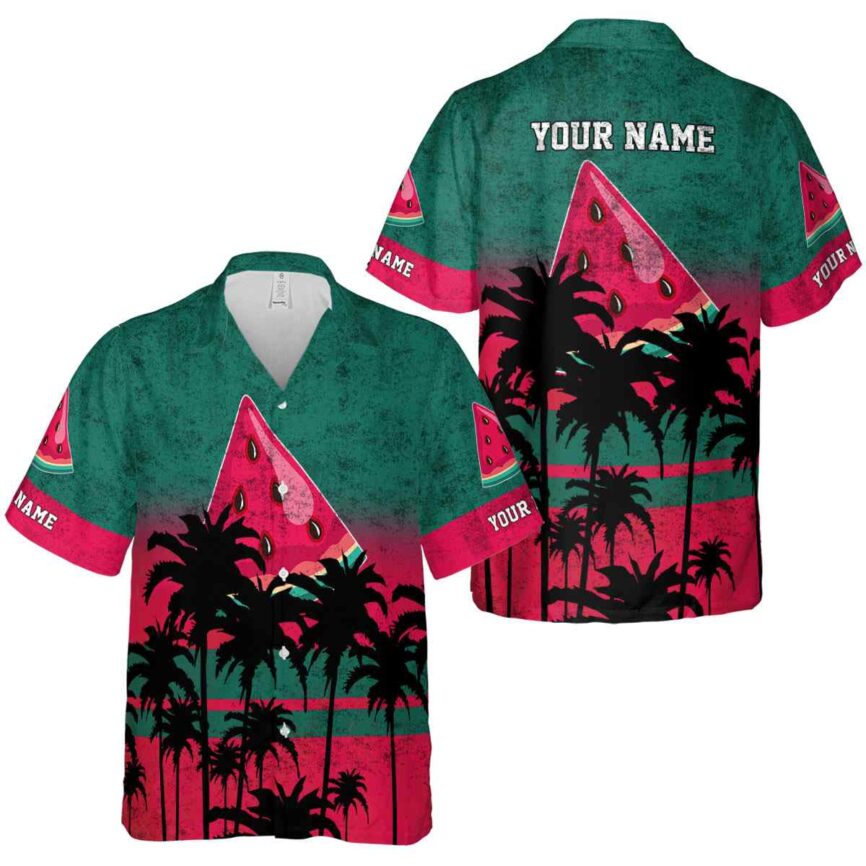Personalized Watermelon Sunset Gradient Hawaiian Shirt Premium grade