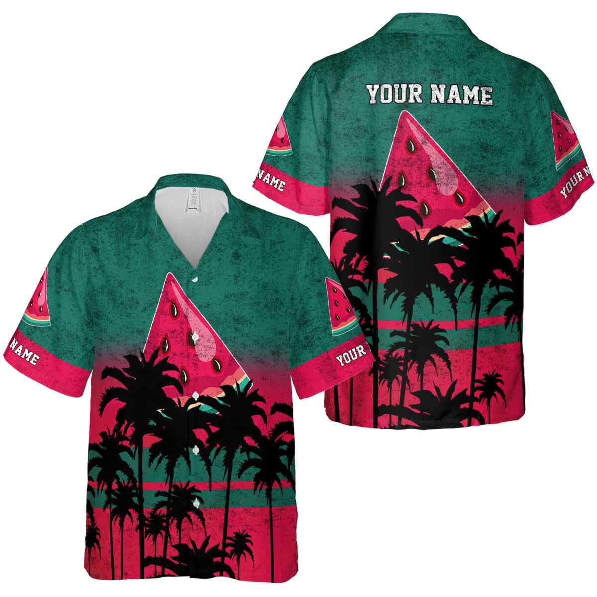 Personalized Watermelon Sunset Gradient Hawaiian Shirt Premium grade Personalized Watermelon Sunset Gradient Hawaiian Shirt Premium grade