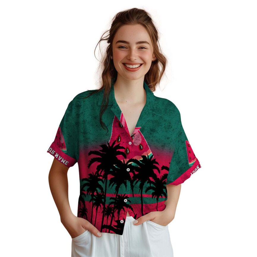 Personalized Watermelon Sunset Gradient Hawaiian Shirt Top rated