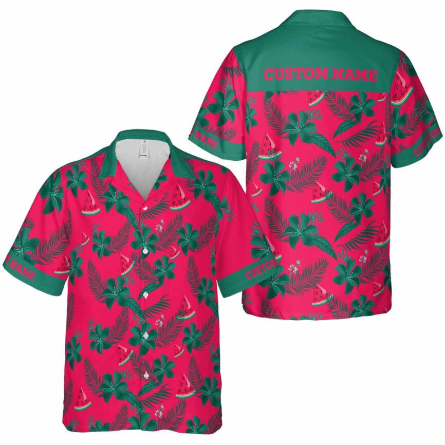 Personalized Watermelon Tropical Flower Hawaiian Shirt Premium grade