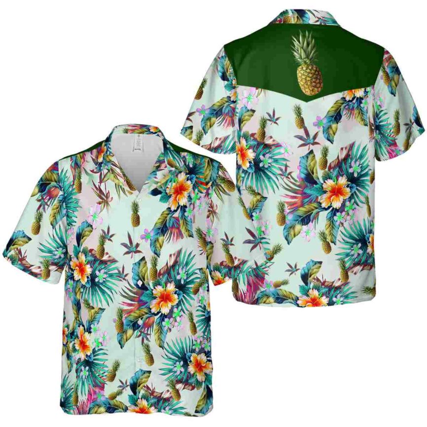 Pineapple Floral Burst Hawaiian Shirt Premium grade