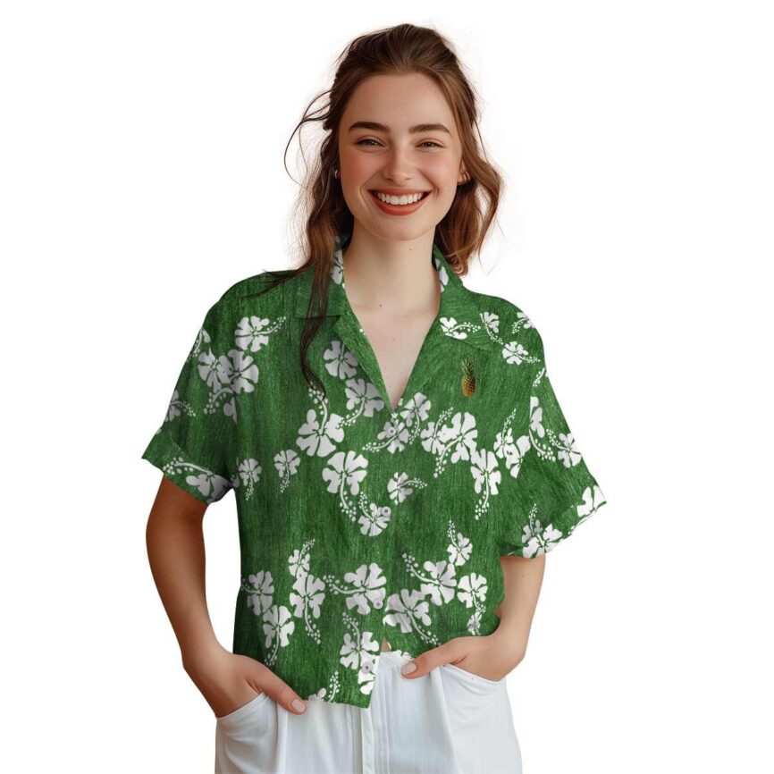 Pineapple Hibiscus Blossom Hawaiian Shirt Top rated