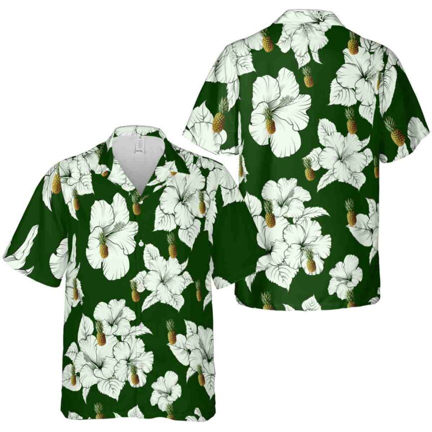 Pineapple Hibiscus Flower Hawaiian Shirt Premium grade