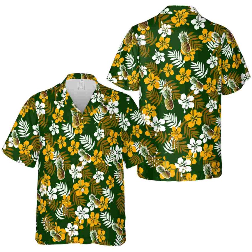 Pineapple Leafy Hibiscus Hawaiian Shirt Premium grade