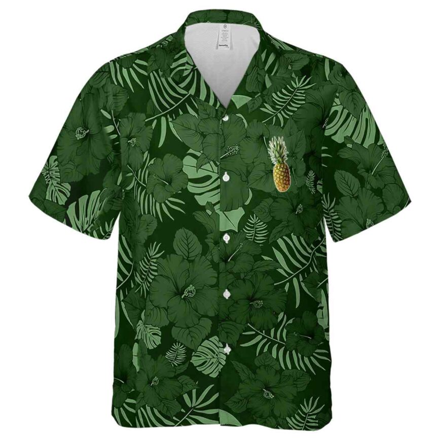 Pineapple Monochrome Floral Hawaiian Shirt Fashion forward
