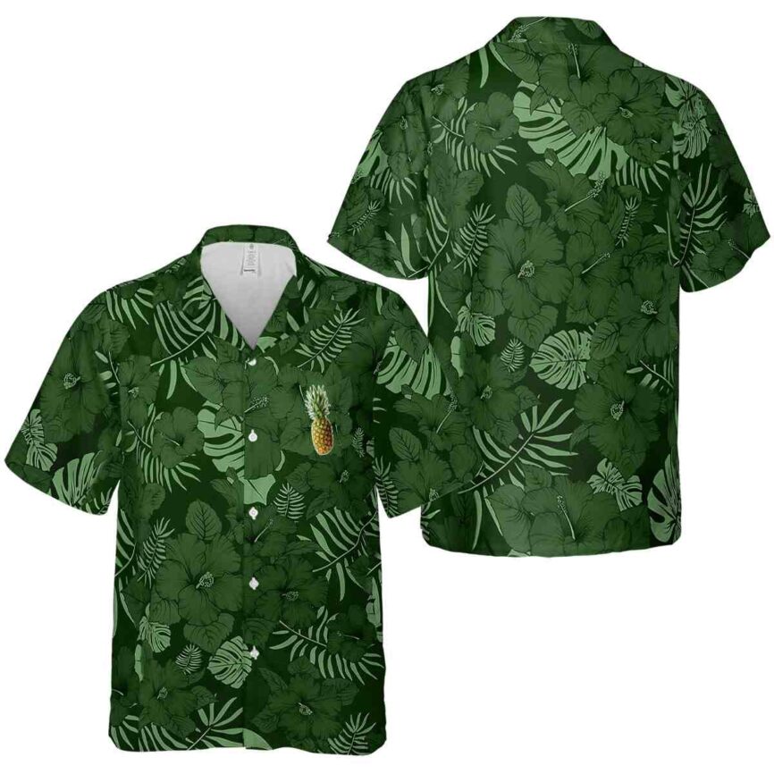 Pineapple Monochrome Floral Hawaiian Shirt Premium grade
