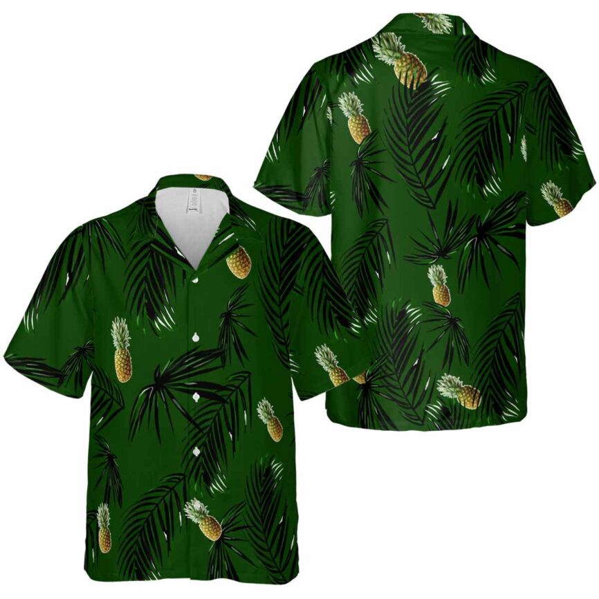 Pineapple Monochrome Palm Hawaiian Shirt Premium grade