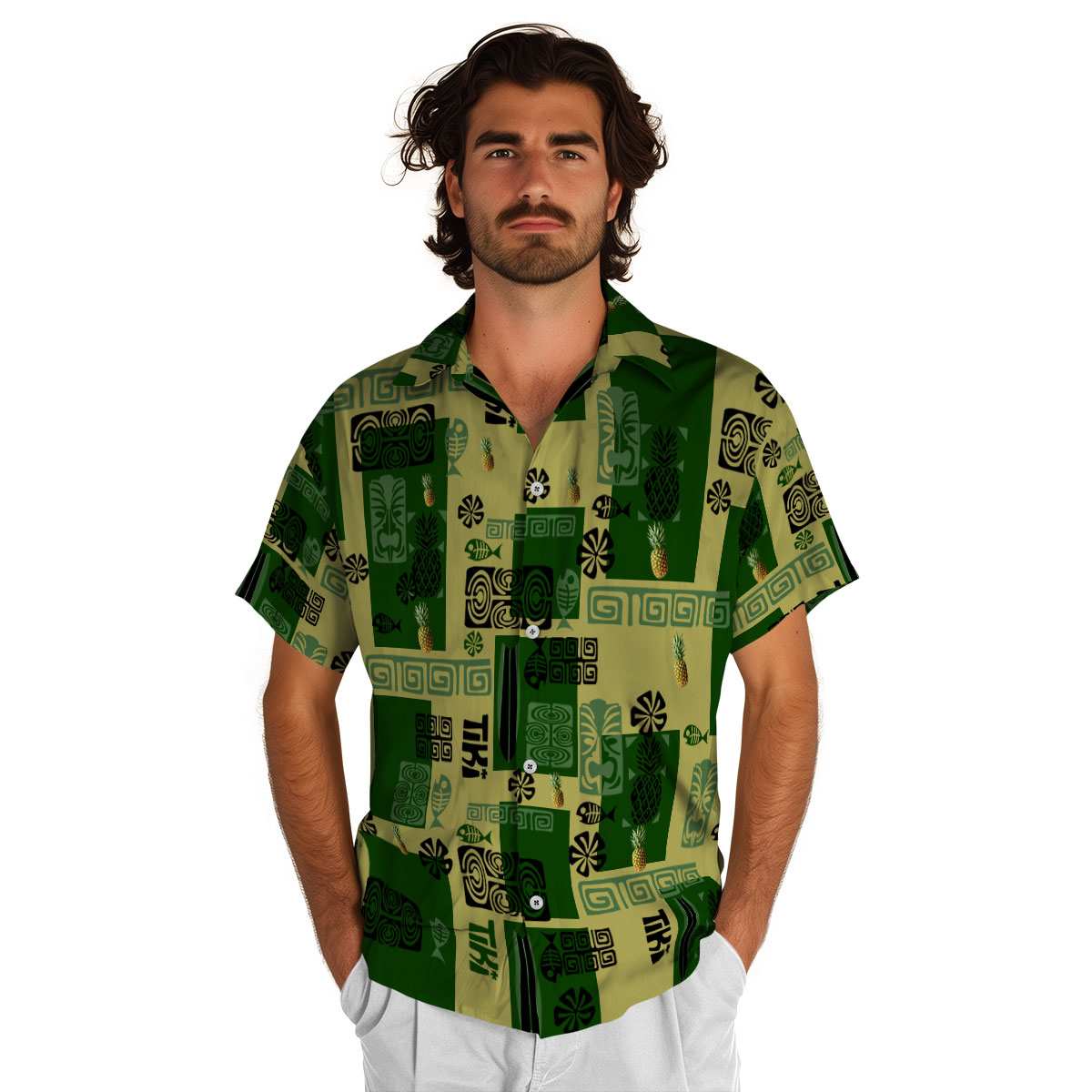 Pineapple Tiki Motifs Hawaiian Shirt New Arrival Pineapple Tiki Motifs Hawaiian Shirt New Arrival