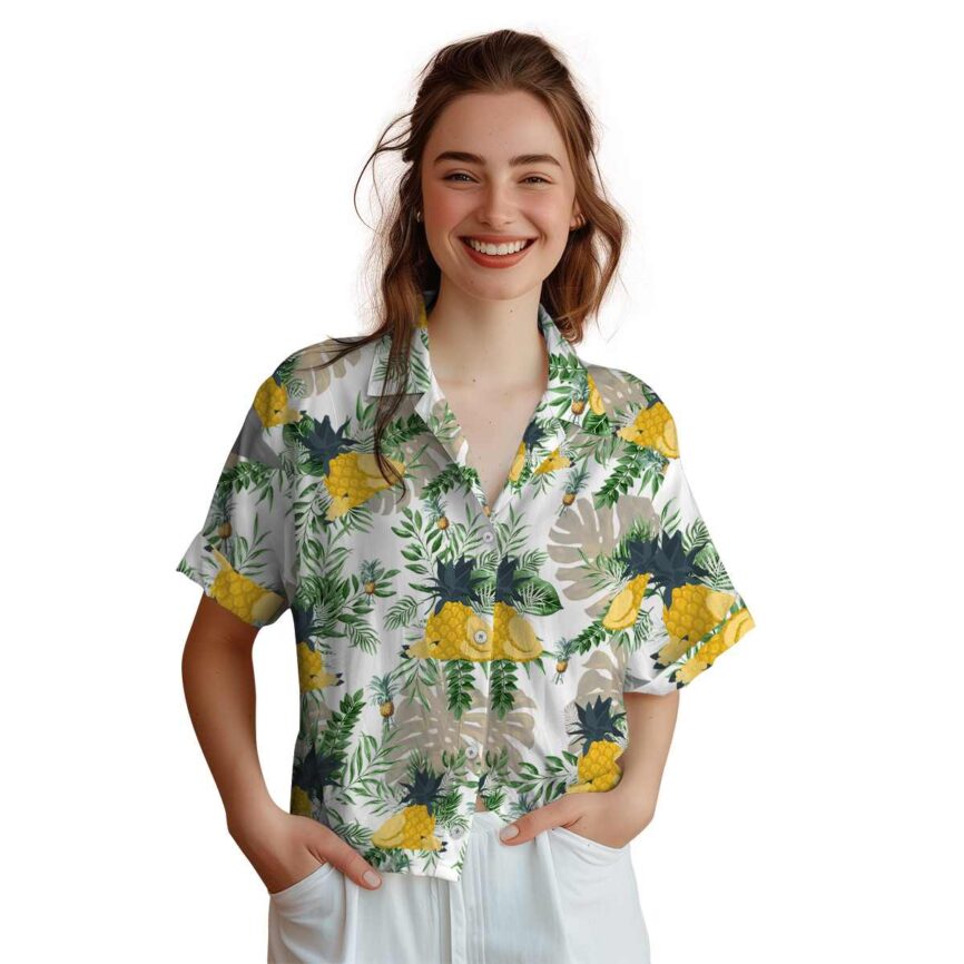 Pineapple Tropical Fronds Hawaiian Shirt Top rated