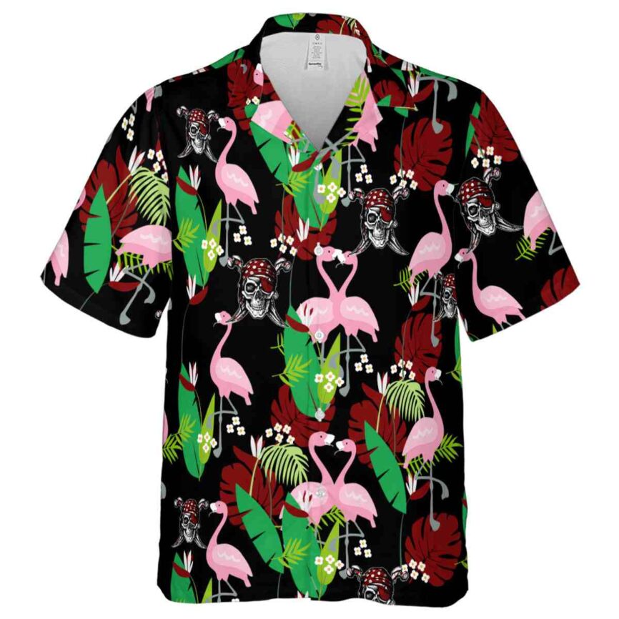 Pirate Flamingo Leaf Hawaiian Shirt Fashion forward