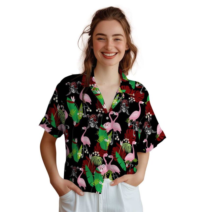 Pirate Flamingo Leaf Hawaiian Shirt Top rated