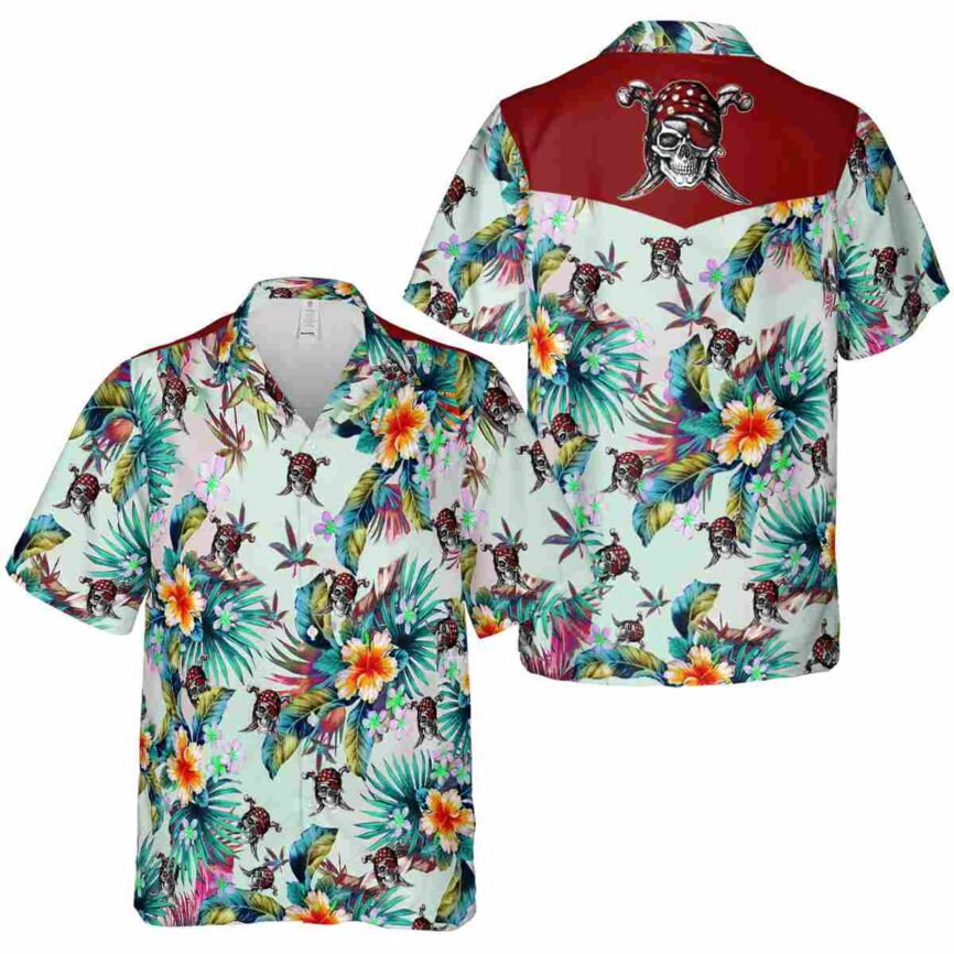Pirate Floral Burst Hawaiian Shirt Premium grade