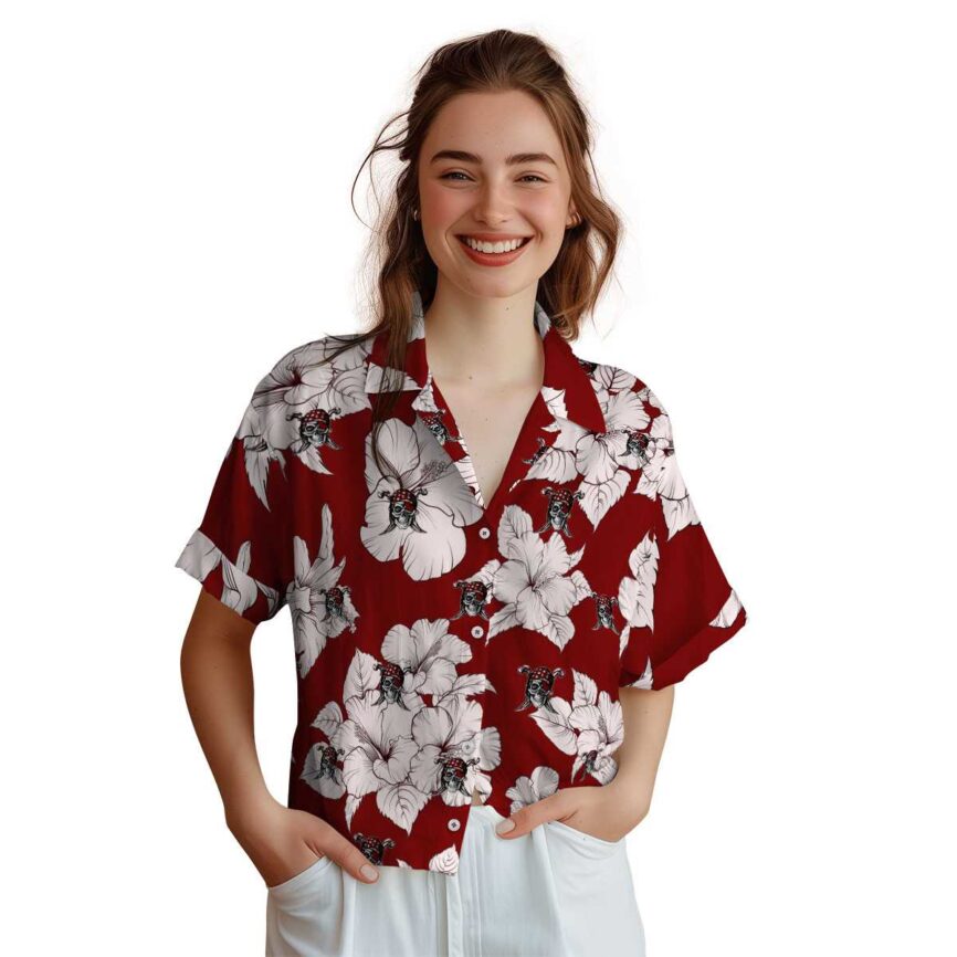 Pirate Hibiscus Flower Hawaiian Shirt Top rated