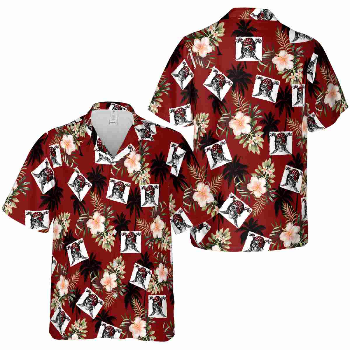 Pirate Hibiscus Palm Hawaiian Shirt Premium grade Pirate Hibiscus Palm Hawaiian Shirt Premium grade