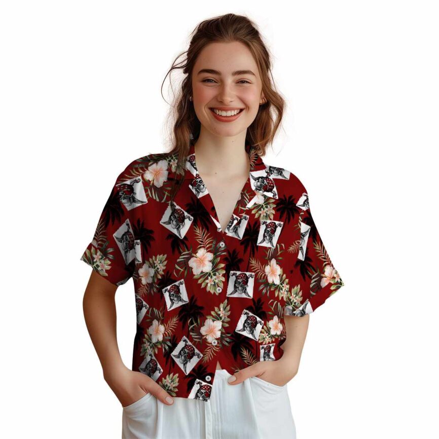 Pirate Hibiscus Palm Hawaiian Shirt Top rated