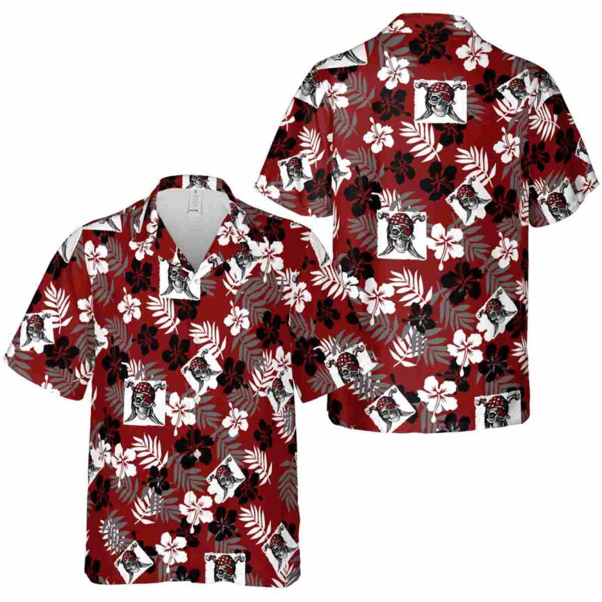 Pirate Leafy Hibiscus Hawaiian Shirt Premium grade