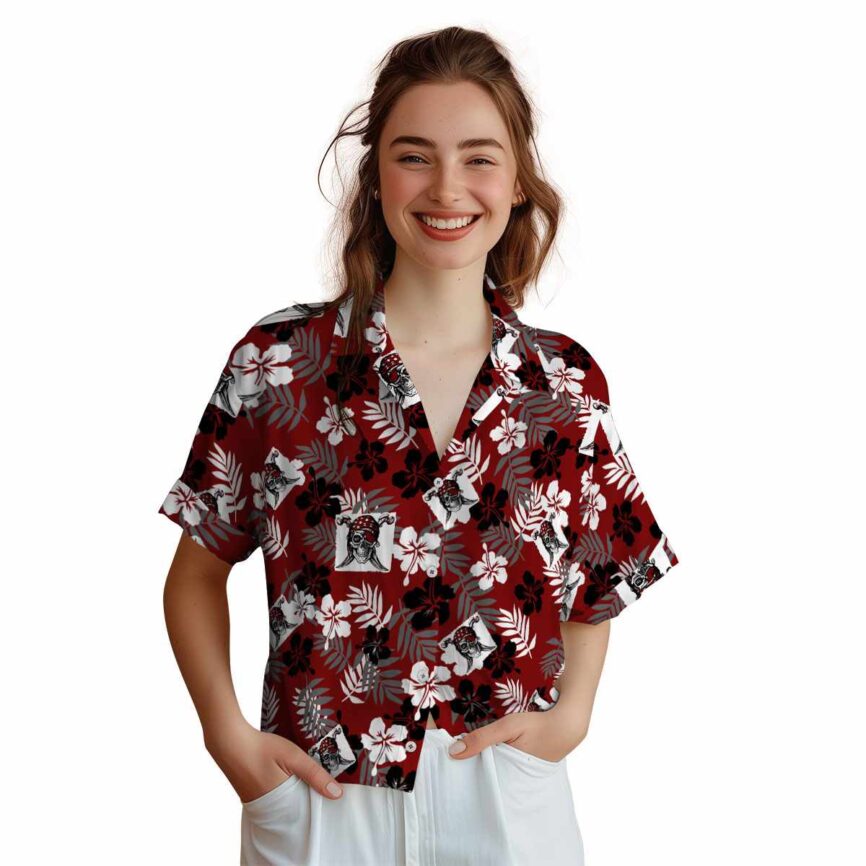 Pirate Leafy Hibiscus Hawaiian Shirt Top rated