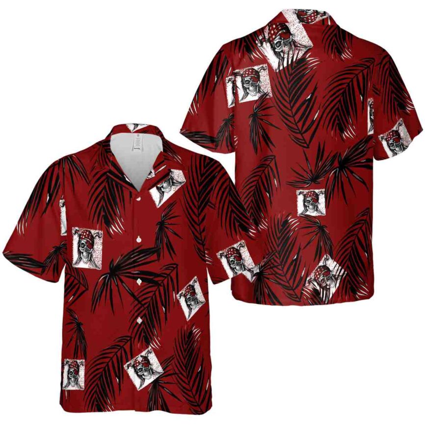 Pirate Monochrome Palm Hawaiian Shirt Premium grade