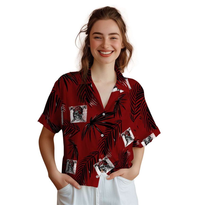 Pirate Monochrome Palm Hawaiian Shirt Top rated