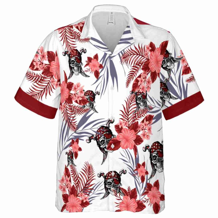 Pirate US Flag Floral Hawaiian Shirt Fashion forward