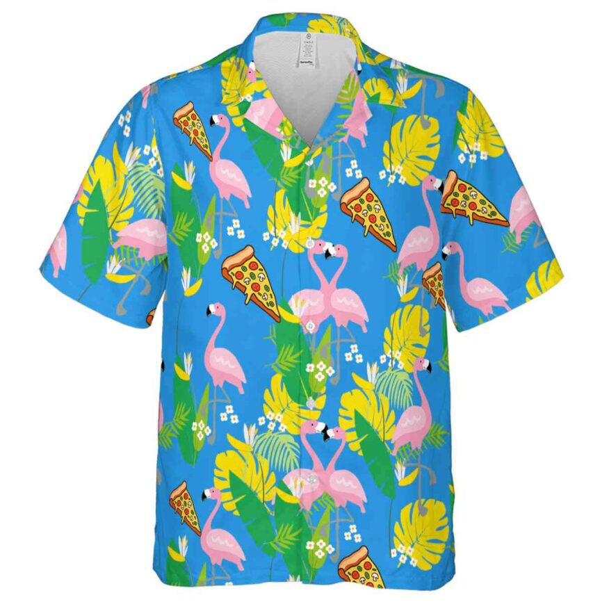 Pizza Flamingo Leaf Hawaiian Shirt Fashion forward