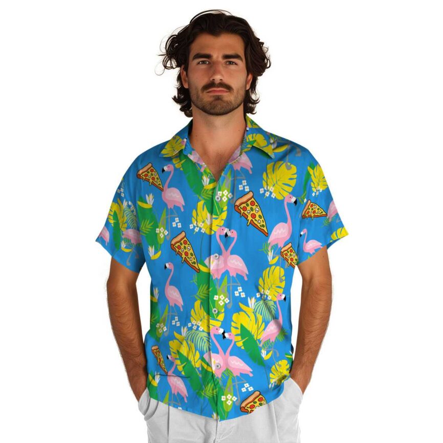 Pizza Flamingo Leaf Hawaiian Shirt New Arrival