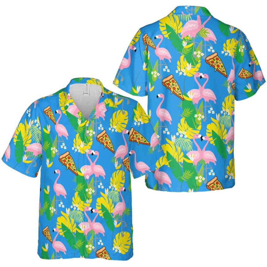 Pizza Flamingo Leaf Hawaiian Shirt Premium grade