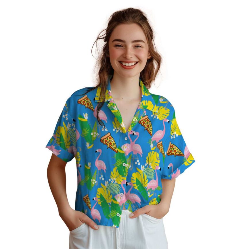 Pizza Flamingo Leaf Hawaiian Shirt Top rated