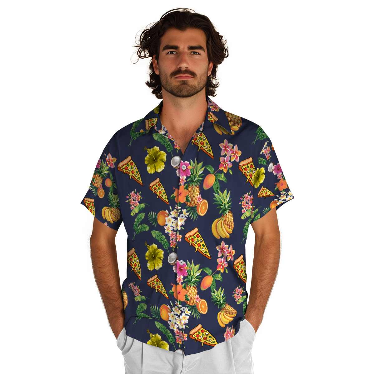 Pizza Fruit Pattern Hawaiian Shirt New Arrival Pizza Fruit Pattern Hawaiian Shirt New Arrival