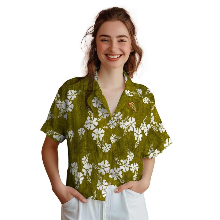 Pizza Hibiscus Blossom Hawaiian Shirt Top rated