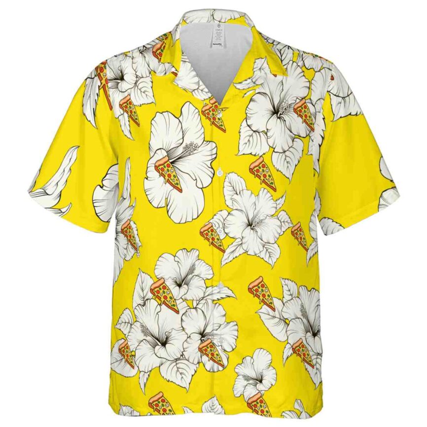 Pizza Hibiscus Flower Hawaiian Shirt Fashion forward