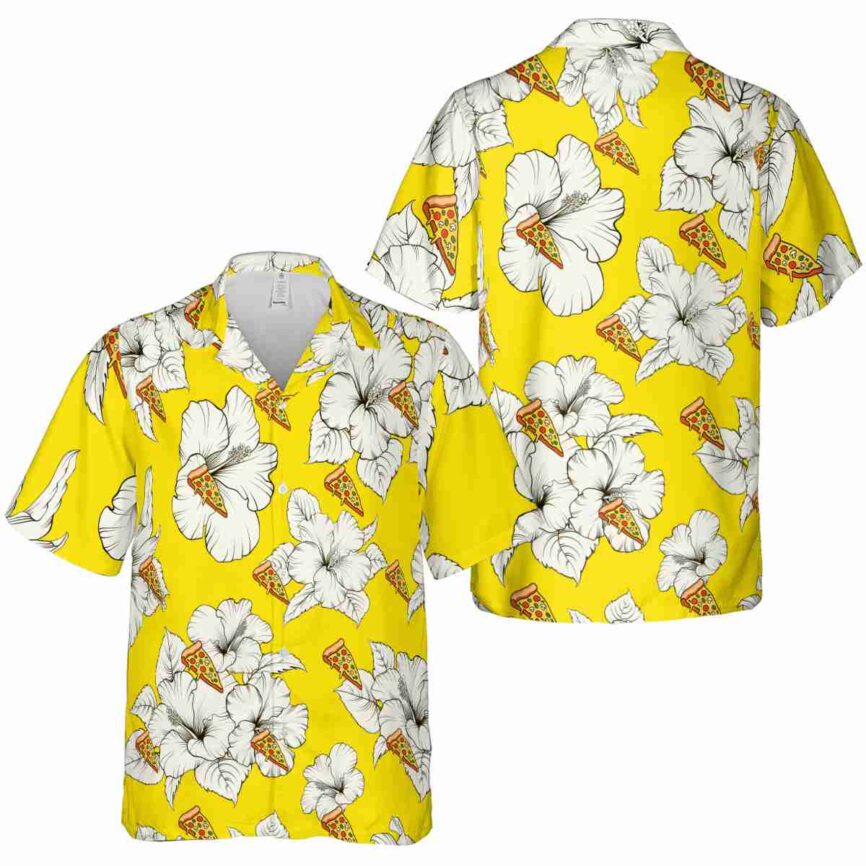Pizza Hibiscus Flower Hawaiian Shirt Premium grade