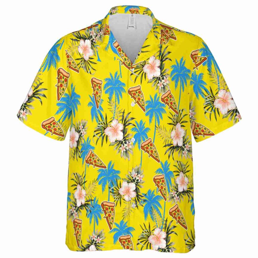 Pizza Hibiscus Palm Hawaiian Shirt Fashion forward